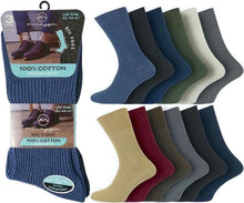 Carica l&#39;immagine nel visualizzatore di Gallery, 12 Pairs Men&#39;s Non-Elastic 100% Cotton Socks UK 6-11
