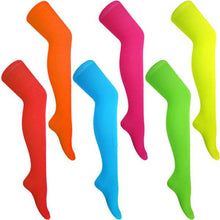 Carica l&#39;immagine nel visualizzatore di Gallery, 12 Pairs Girls Extremely Bright Flo-Neon Over the Knee Socks Size 12½/3½
