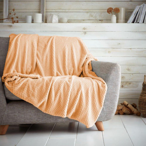 Luxury Popcorn Throw Peach 150x200cm