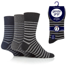 تحميل الصورة إلى عارض المعرض، 12 Pairs Men&#39;s Gentle Grip Cotton Socks Stripe Dark
