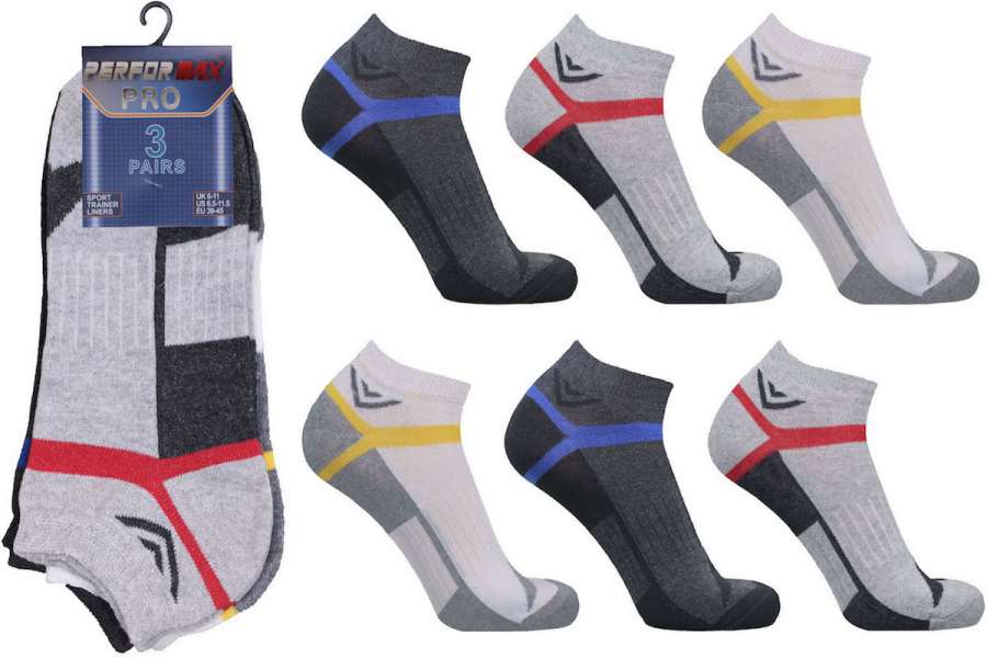 12 Pairs Men's Cotton Rich Trainer Liner Socks UK 6-11 Assorted