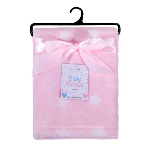 2 Packs Pink Stars Baby Fleece Blanket 60x90cm