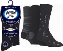 Afbeelding in Gallery-weergave laden, 12 Pairs Men&#39;s Gentle Grip Cotton Socks Musical Notes
