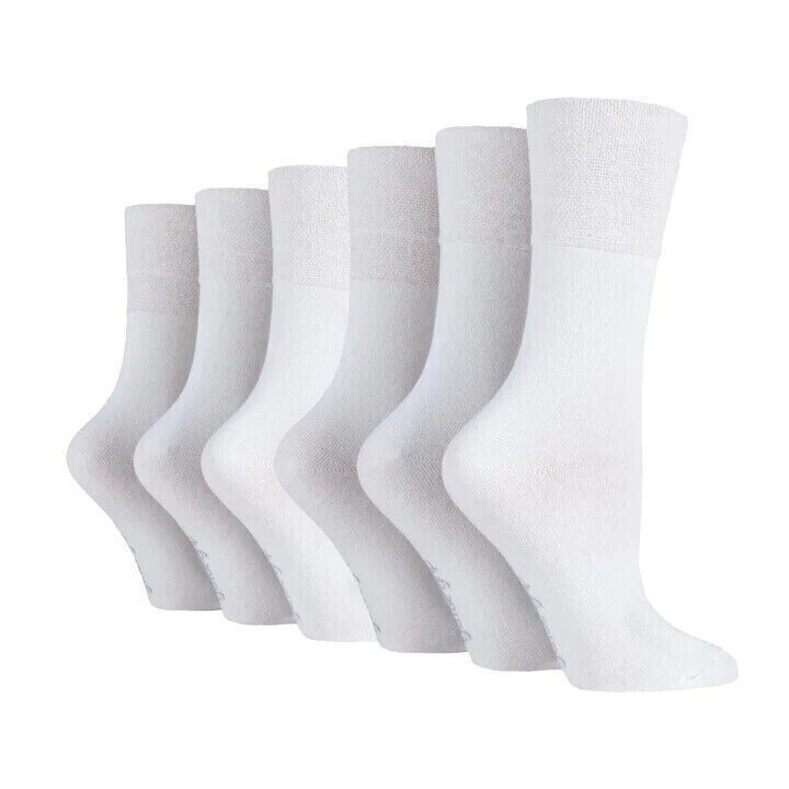 Mens Gentle Grip Bigfoot Cotton Rich Socks UK 12-14 White