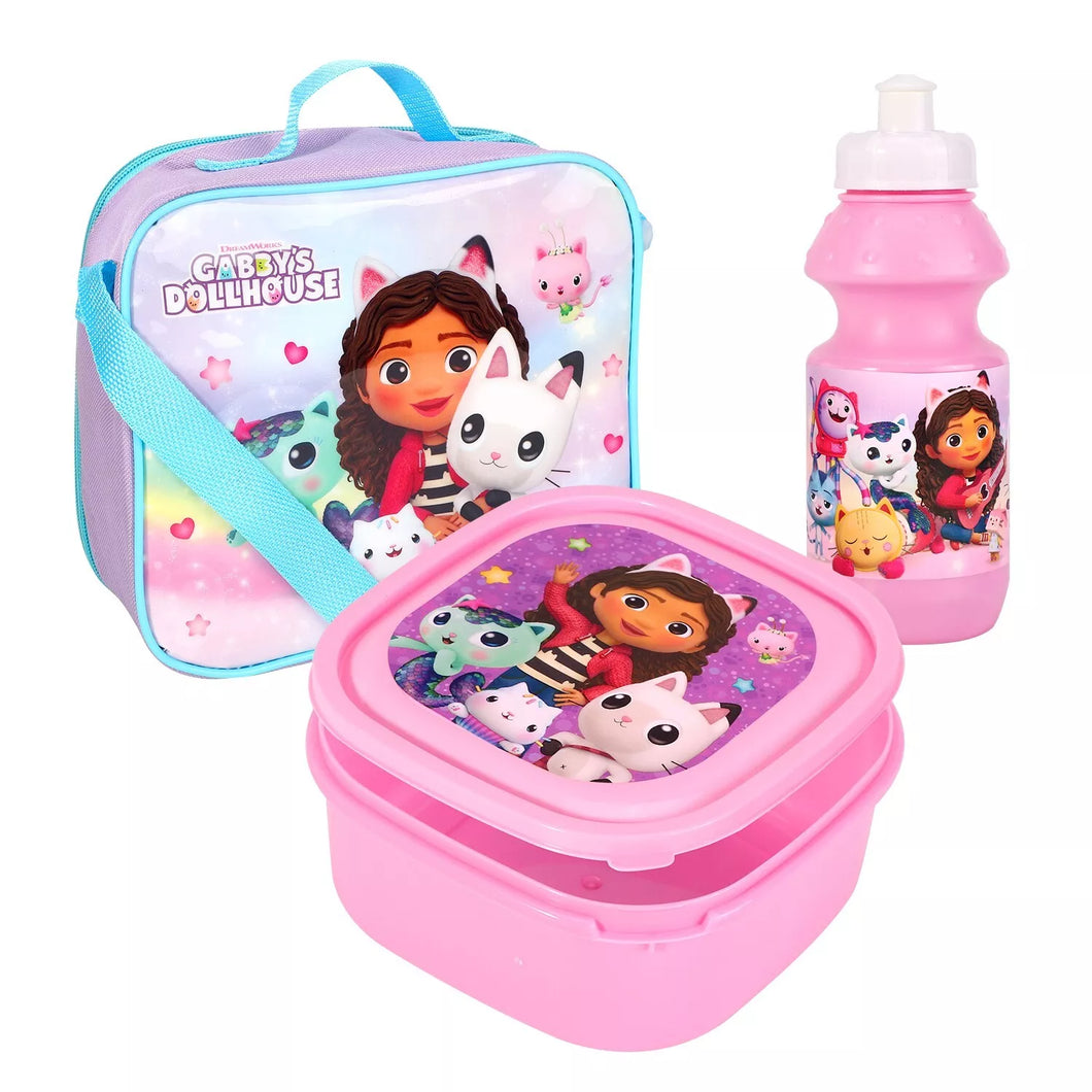 Gabbys Doll House Official 3 Piece Lunch Set