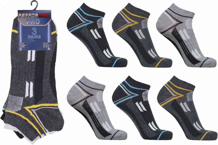 12 Pairs Men's Cotton Rich Trainer Liner Socks UK 6-11 Dark Multi