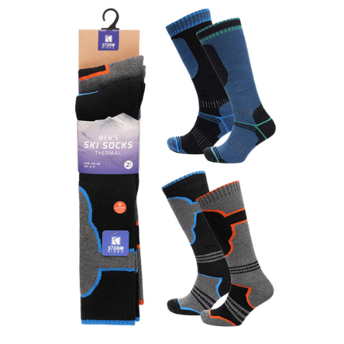 6 Pairs Mens Thermal Snow Ski Socks Long Multi