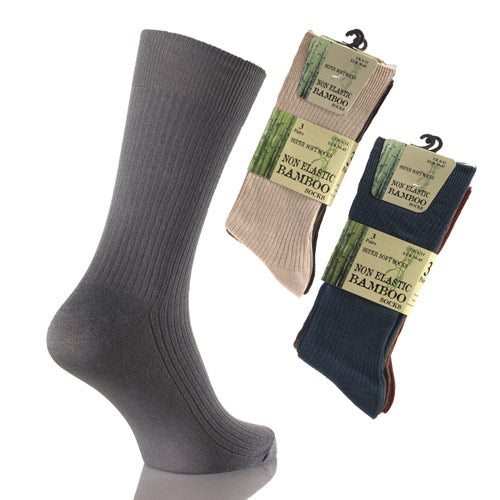 12 Pairs Men's Non Elastic Bamboo Super Soft Socks Assorted