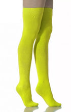 Load image into Gallery viewer, 12 Pairs Girls Extremely Bright Flo-Neon Over the Knee Socks Size 12½/3½
