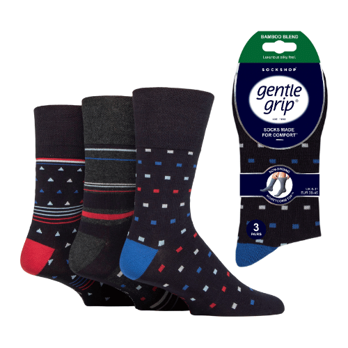 12 Pairs Men's Gentle Grip Bamboo Socks Chilli Pepper