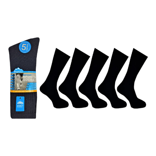 12 Pairs Men's Multi Purpose Sports Socks UK Size 6-11 Black