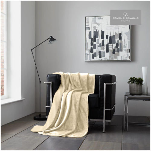 Cream Flannel Sherpa Throw 150x200cm