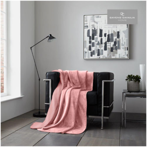 Blush Pink Flannel Sherpa Throw 150x200cm