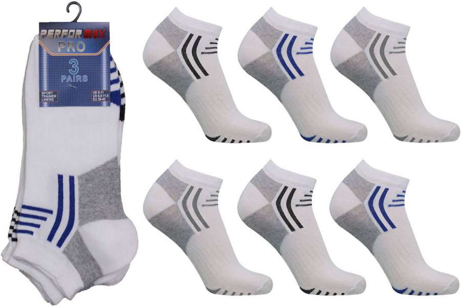 12 Pairs Men's Cotton Rich Trainer Liner Socks UK 6-11 White Multi