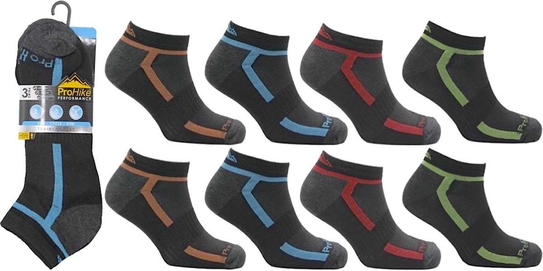 12 Pairs Mens Performance Trainer Liner Ankle Socks UK 6-11 Dark Multi