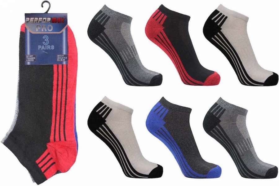 12 Pairs Men's Cotton Rich Trainer Liner Socks UK 6-11 Multi