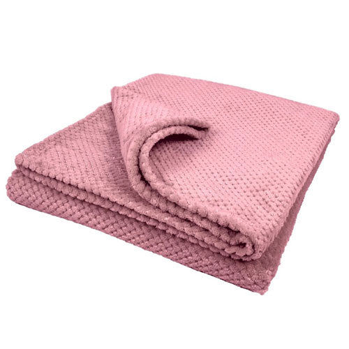 Bear & Panda King Waffle Blanket Pink 200cm x 240cm