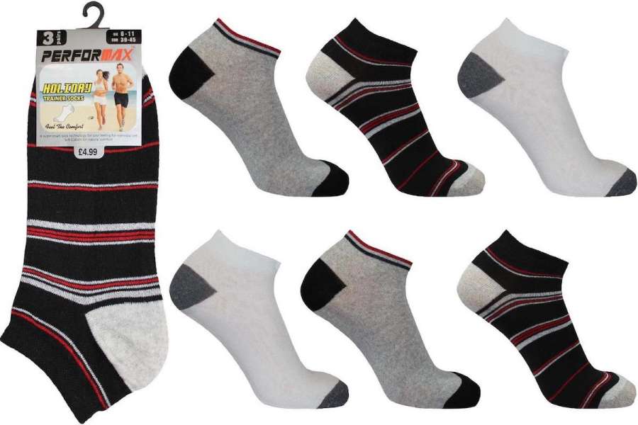 12 Pairs Men's Cotton Rich Trainer Liner Socks UK 6-11 Multi