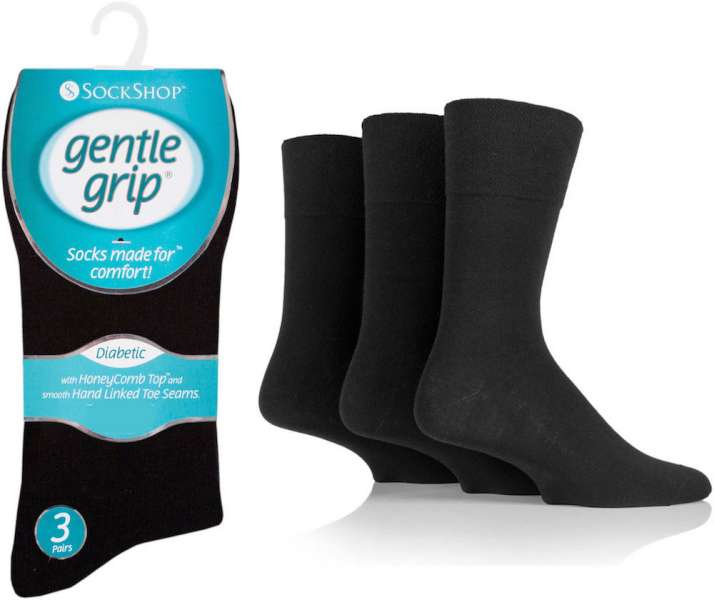 6 Pairs Men's Bigfoot Gentle Grip Seamless Socks Black