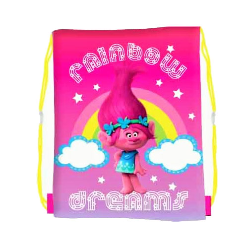 Trolls Rainbow String Gym PE School Swim Sports Bag