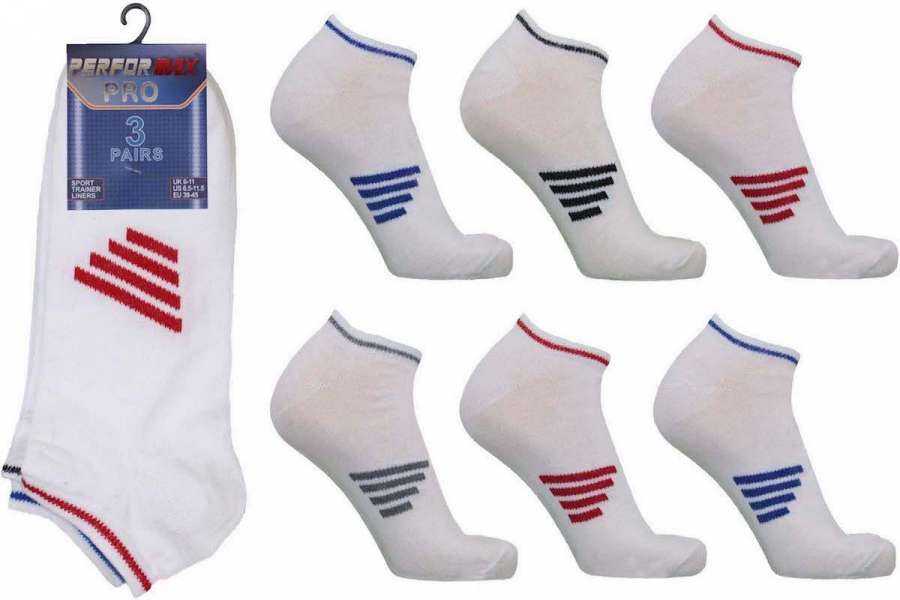 12 Pairs Men's Cotton Rich Trainer Liner Socks UK 6-11  White Multi