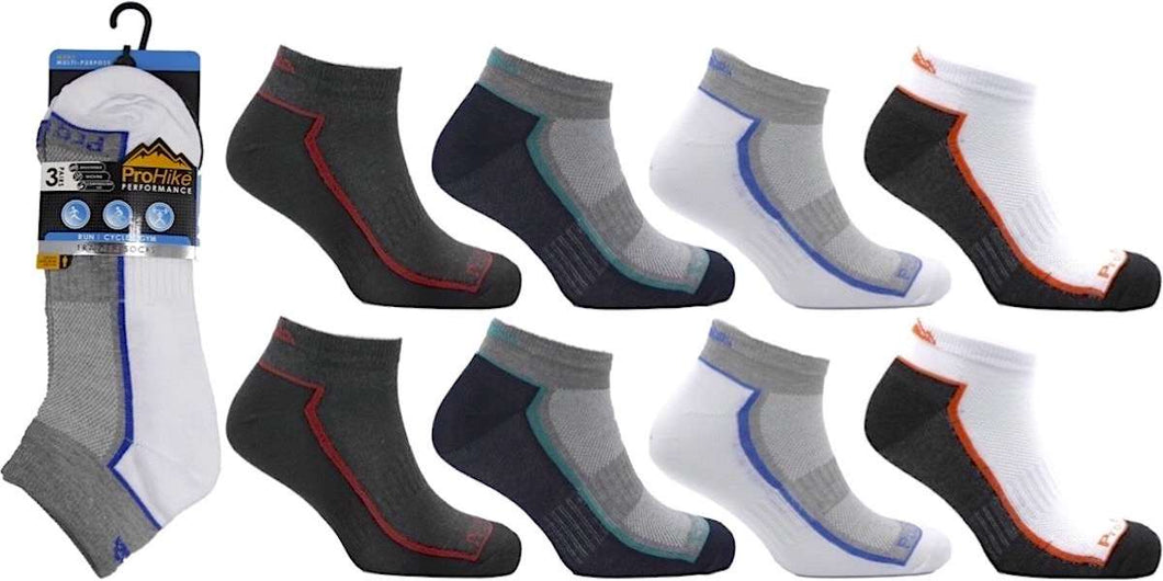 12 Pairs Mens Performance Trainer Liner Ankle Socks UK 6-11 Multi