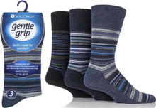 Carica l&#39;immagine nel visualizzatore di Gallery, 12 Pairs Men&#39;s Bigfoot Gentle Grip Cotton Socks Multi Stripes
