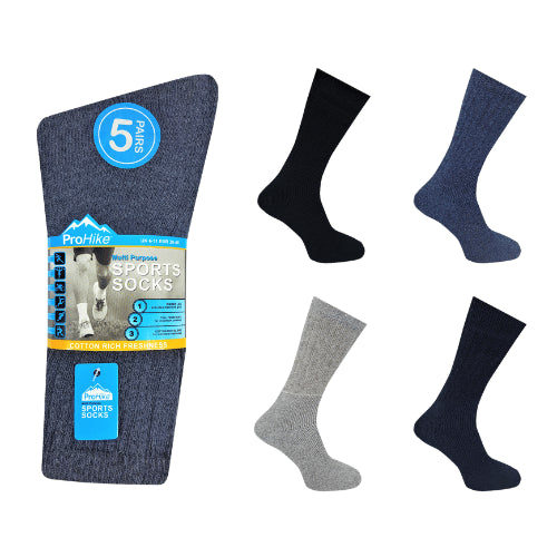 12 Pairs Men's Multi Purpose Sports Socks UK Size 6-11 Assorted