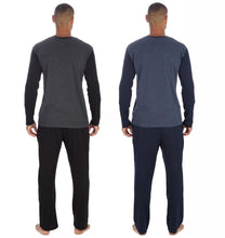 Charger l'image dans la galerie, 6 Pack Mens Cotton Rich Plain Long Sleeve Jersey Pyjama Set
