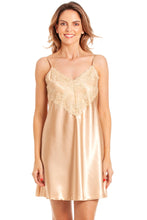 Load image into Gallery viewer, English Made Satin Short Nightdress with Deep Lace Detail
