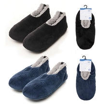 Charger l'image dans la galerie, 6 Pack Mens Plain Fleece Soft Sole Footsie Slippers
