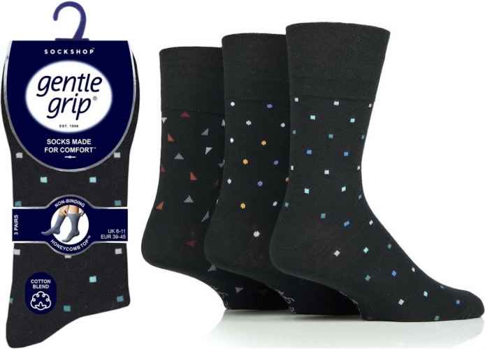 6 Pairs Men's Gentle Grip Cotton Socks Equilibrium