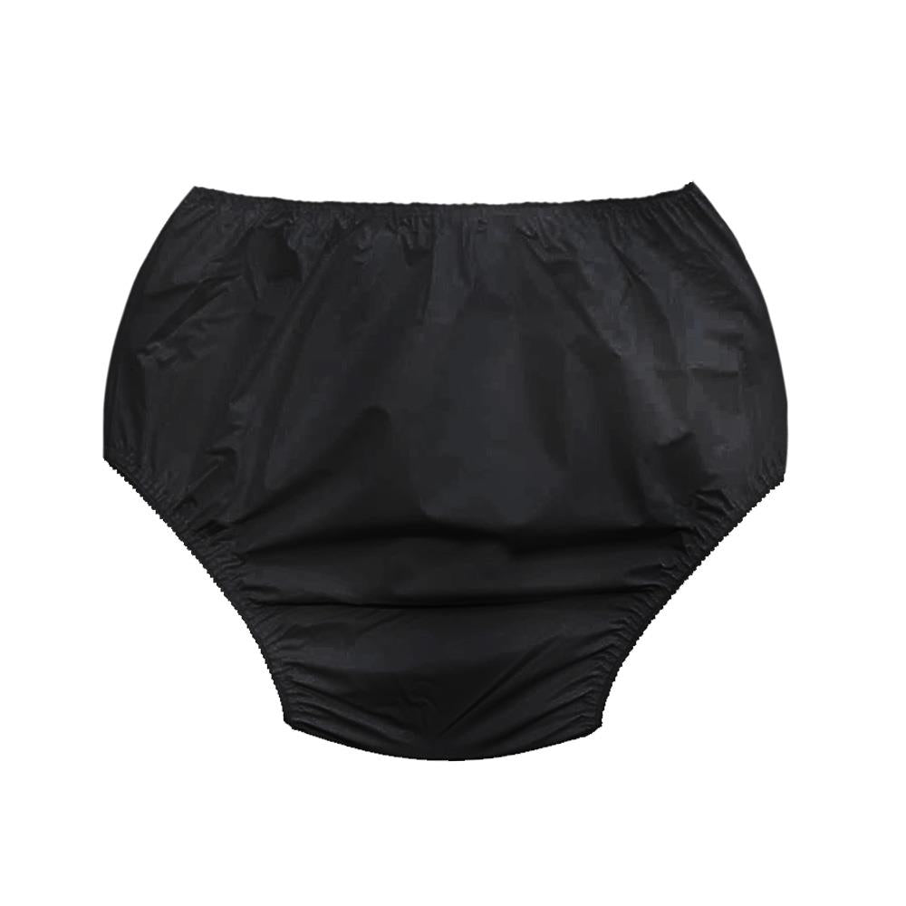 Ladies Nylon Plain Waterproof Incontinence Briefs Black