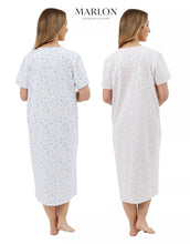 Lade das Bild in den Galerie-Viewer, Marlon Ladies 100% Jersey Cotton Harvest Floral 45" Short Sleeve Nightdress
