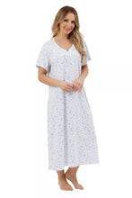 Carica l'immagine nel visualizzatore di Gallery, Marlon Ladies 100% Jersey Cotton Harvest Floral 48" Short Sleeve Nightdress
