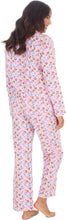 Charger l&#39;image dans la galerie, Ladies Pink Floral 100% Cotton Wincyette Long Sleeve Pyjamas
