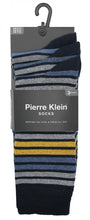 Lade das Bild in den Galerie-Viewer, Mens Stripe Cotton Blend Socks by Pierre Klein 6 Pairs
