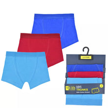 Load image into Gallery viewer, Boys Plain Design Trunks Assorted 3 Pack
