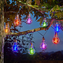 Load image into Gallery viewer, 10 Solar Light Bulb String Lights Multicoloured
