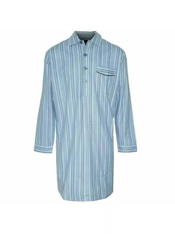 Harrow Brushed Cotton Men's Nightshirt Stripe Print