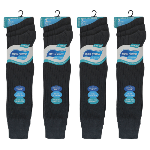 Mens 100% Cotton Fresh Long Hose Socks Fashion UK 6-11 (6 Pairs)