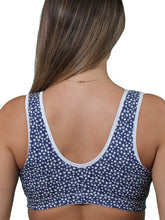 تحميل الصورة إلى عارض المعرض، Gemm Front Fastening Stretch Cotton Multi Cup Bra Blue Floral
