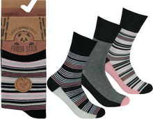 Carica l'immagine nel visualizzatore di Gallery, Panda Stick Ladies Bamboo Blend Comfort Soft Ankle Socks Multi Stripes
