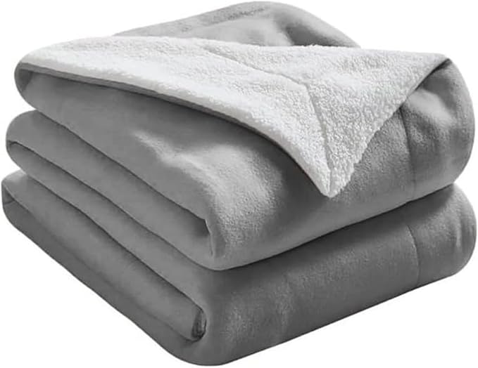 Super Soft Sherpa Throw 200x240cm Silver