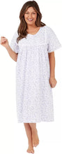 Load image into Gallery viewer, Ladies Polycotton Short Sleeve Swirl Leaf Nightdress
