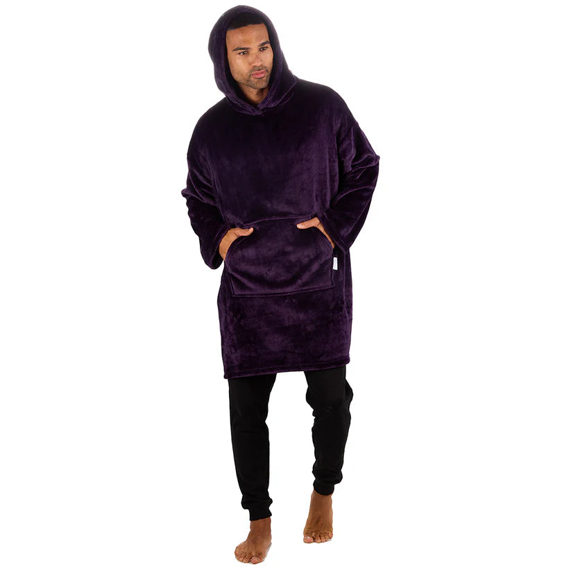 Adults Unisex Shimmer Supersoft Blacket Hoodie Purple