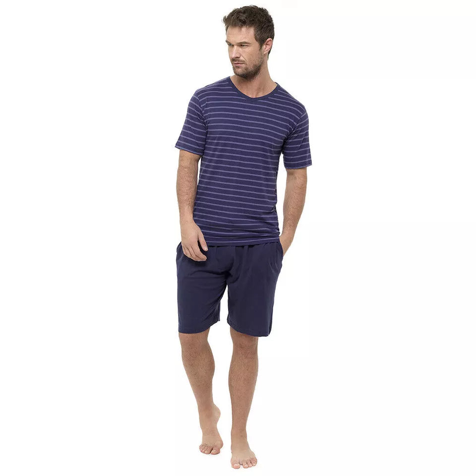 Men's 100% Cotton Striped Short Sleeve & Short Pyjamas