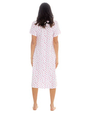 Lade das Bild in den Galerie-Viewer, Cottonique Ladies 100% Jersey Cotton Short Sleeve Floral Nightdress With Soft Lace Trim 10 Packs

