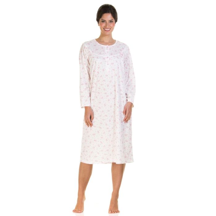 Bethan Floral Jersey Cuddleknit Brushed Nightdress