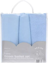 Carica l&#39;immagine nel visualizzatore di Gallery, Soft And Cosy 3 Piece Moses Basket Set
